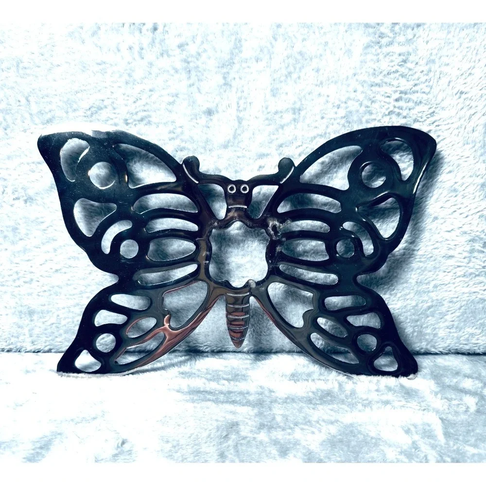 Vintage Leonard‎ Silverplated Butterfly Trivet Hot Dish Holder Wall Decor MCM